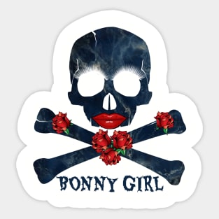 Bonny Pirate Girl, Skull and Crossbones Sticker